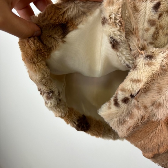 Cejon Faux Fur Mixed Animal Print Satin Lined Vest with Pockets Size S - Picture 6 of 6